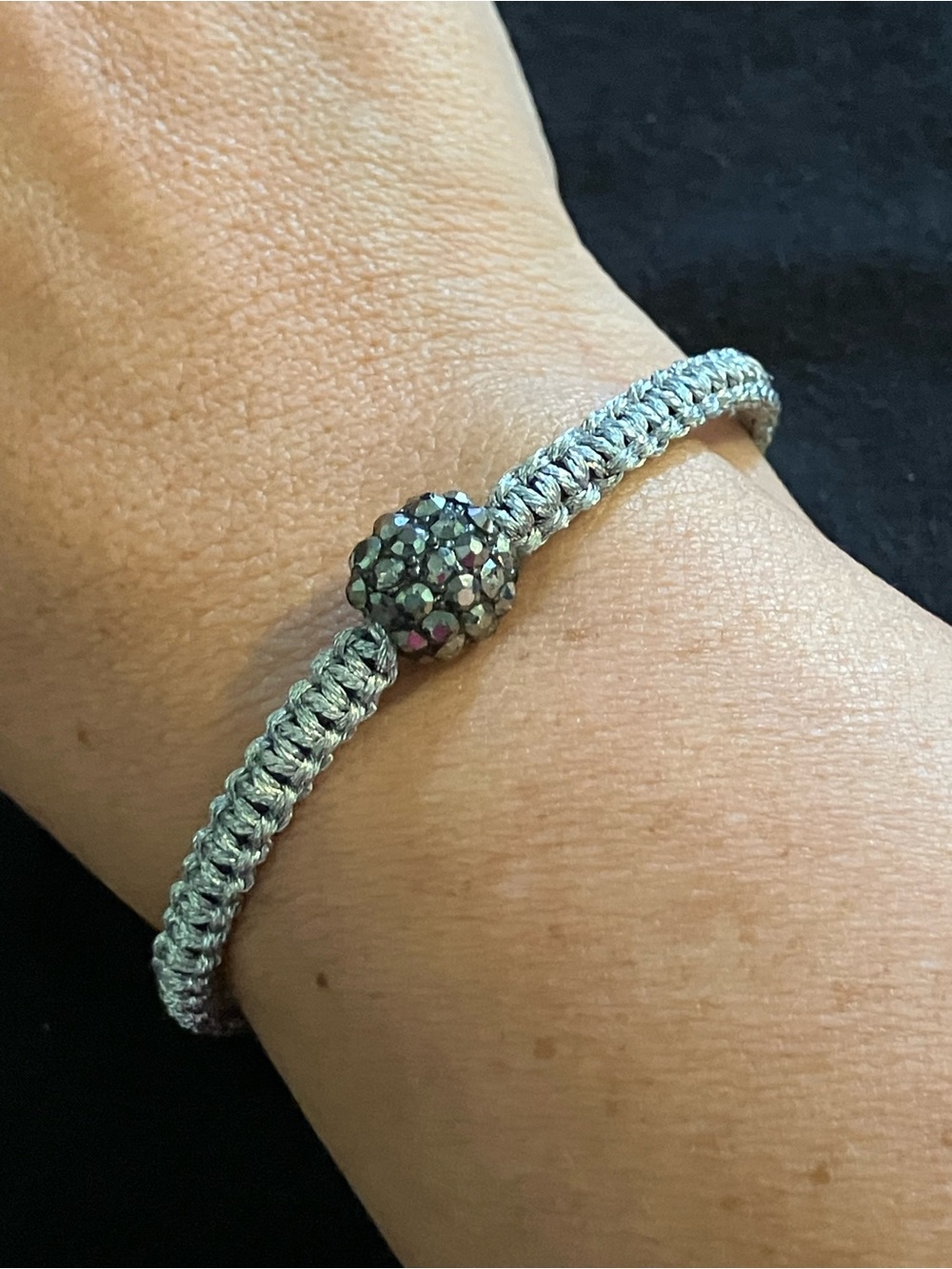 AEO crystal pavé ball cord bracelet